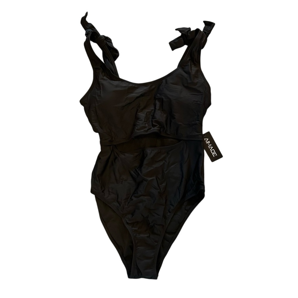 NWT AI’MAGE Black Bathing Suit Cutout Size M